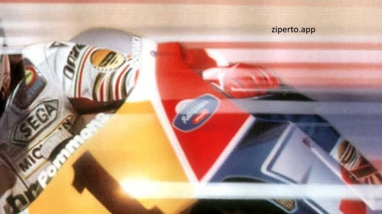 3D Super Hang-On gameplay featuring a high-speed motorcycle race, Sega arcade tracks, 3D effects, sharp turns and classic racing action.