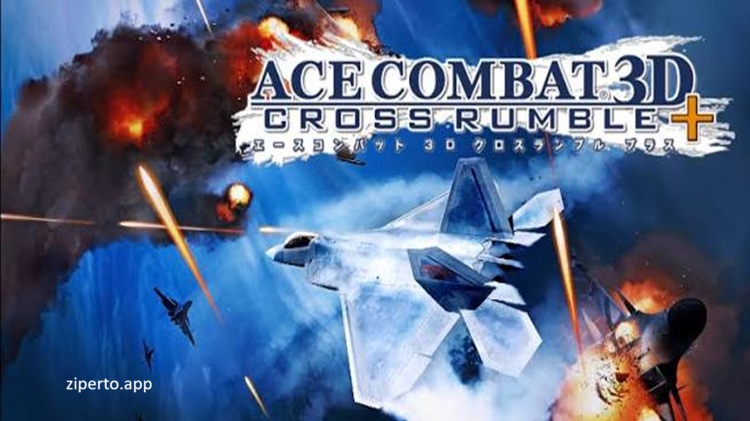 Ace Combat 3D: Cross Rumble+ 2026 gameplay showing fighter jets engaged in intense aerial combat above a detailed battlefield.