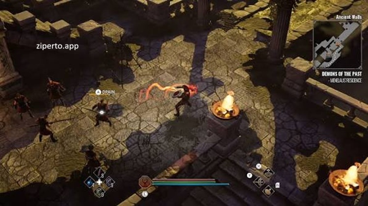 Achilles: Legends Untold gameplay featuring Achilles battling mythical monsters, ancient Greek ruins and fantasy action RPG exploration.