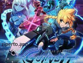 Azure Striker Gunvolt gameplay featuring a lightning-powered hero battling enemies with electric attacks in a colorful 2D action platformer.
