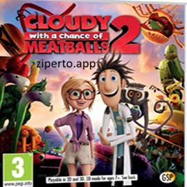 Cloudy with a Chance of Meatballs 2 gameplay featuring Flint Lockwood, food creatures, colorful exploration, and fun adventure action.