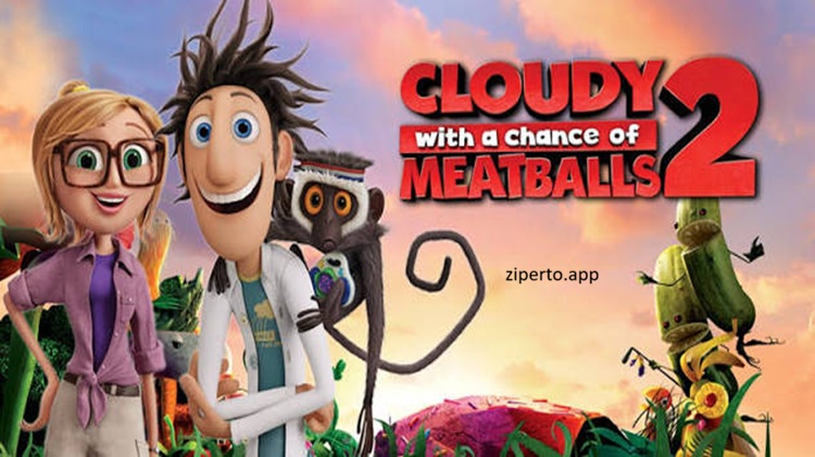 Cloudy with a Chance of Meatballs 2 gameplay featuring Flint Lockwood, food creatures, colorful exploration, and fun adventure action.