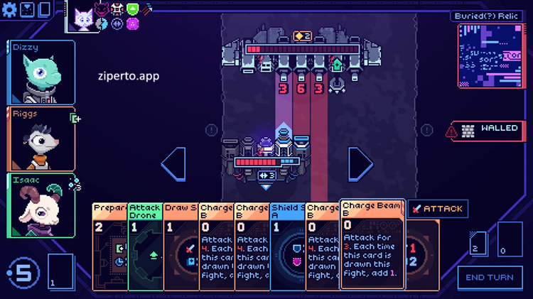 Cobalt Core gameplay featuring tactical spaceship battles, strategic card combat, pixel-art graphics and science-fiction adventure.