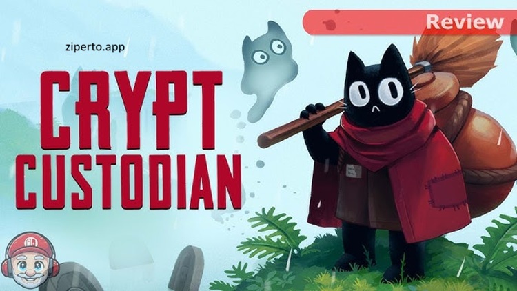Crypt Custodian gameplay showing Pluto battling enemies with a magical broom, exploring colorful fantasy areas and uncovering hidden secrets.