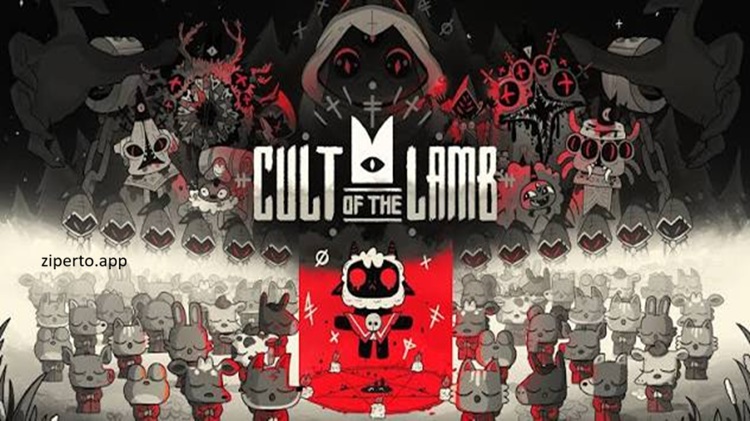 Cult of the Lamb gameplay featuring a cute lamb leading followers, exploring dungeons, and battling enemies in a dark fantasy world.
