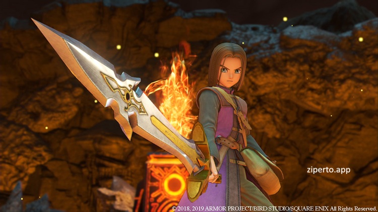 DRAGON QUEST XI S: Echoes of an Elusive Age – Definitive Edition gameplay featuring turn-based battles, vibrant fantasy landscapes and Luminary exploring Erdrea.