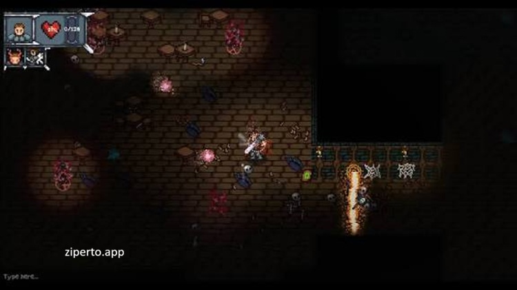 Dungeon Adventure gameplay featuring a brave hero exploring dark dungeons and battling dangerous monsters.