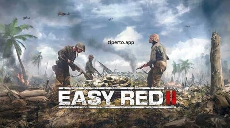 Easy Red 2 gameplay featuring World War II soldiers, military vehicles, battlefield combat, tactical missions and historical warfare.