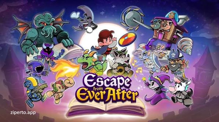 Escape from Ever After gameplay featuring fairy tale heroes, turn-based battles, colorful fantasy kingdoms and magical adventure.
