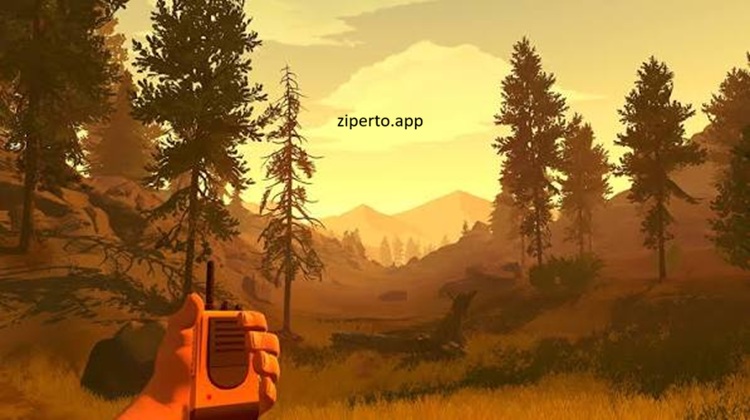 Firewatch gameplay showing a fire lookout exploring a beautiful Wyoming wilderness while communicating through a radio.