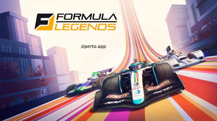 Formula Legends gameplay featuring a retro-inspired formula racing car speeding around a colorful motorsport circuit.