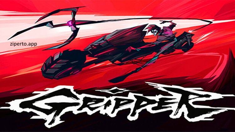 Gripper gameplay featuring a futuristic motorcycle, grappling combat, robotic enemies, neon arenas and high-speed sci-fi battles.