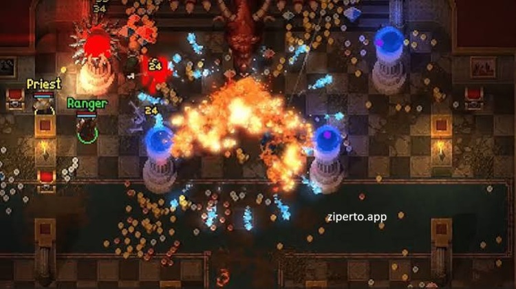 Hammerwatch Anniversary Edition gameplay featuring pixel-art dungeon exploration, heroic battles, fantasy monsters and retro hack-and-slash combat.