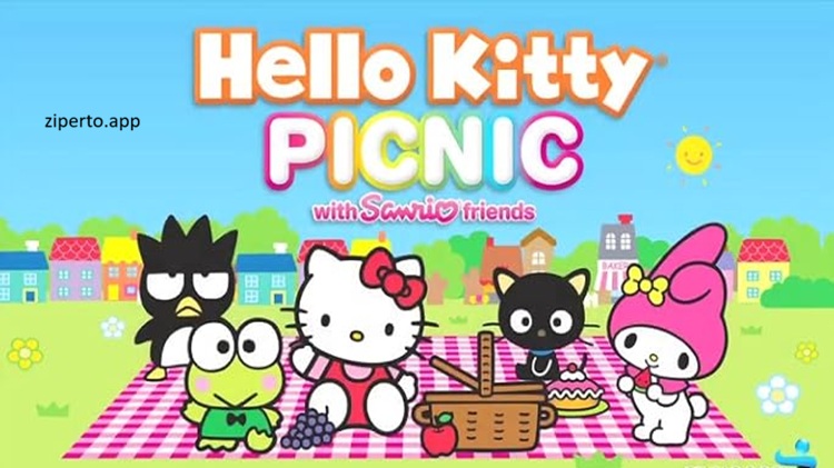 Hello Kitty Picnic with Sanrio Friends 2026 gameplay featuring Hello Kitty, Sanrio characters, colorful picnic areas, mini-games, and cozy adventures.