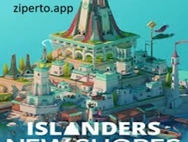 ISLANDERS: New Shores gameplay showing colorful islands, peaceful town building and relaxing minimalist landscapes.