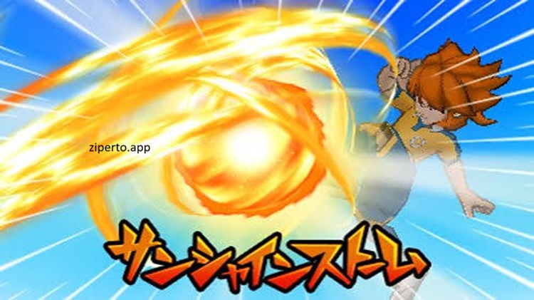 Inazuma Eleven GO 2: Chrono Stone – Neppuu gameplay featuring anime-style football players, special moves, and an intense match.