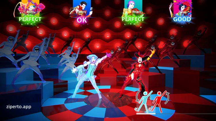 Just Dance 2026 Edition gameplay featuring energetic dance routines, colorful stages, animated coaches, music performances, and multiplayer fun.