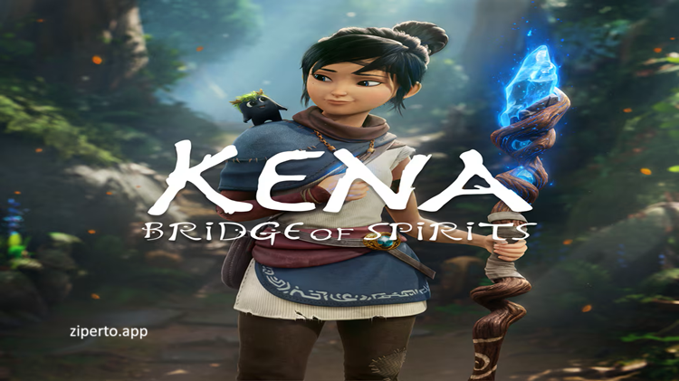 Kena: Bridge of Spirits gameplay featuring Kena and the Rot exploring a magical forest and battling dangerous enemies.