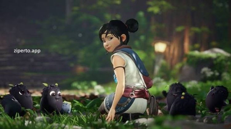 Kena: Bridge of Spirits gameplay featuring Kena and the Rot exploring a magical forest and battling dangerous enemies.