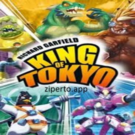 King of Tokyo – Richard Garfield gameplay showing giant monsters battling for Tokyo, rolling dice and competing for victory points.