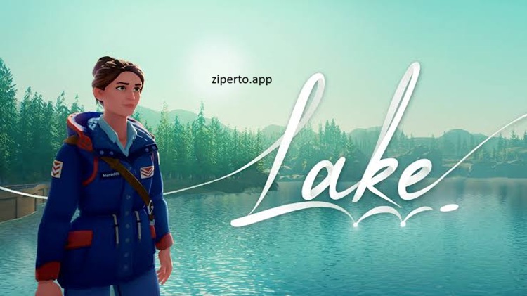 Lake gameplay showing mail delivery, peaceful small-town streets, scenic lakeside roads and relaxing story-driven exploration.