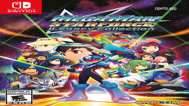 Mega Man Star Force Legacy Collection 2026 gameplay featuring Battle Card combat, futuristic cyber worlds, Mega Man transformations, and sci-fi RPG action.