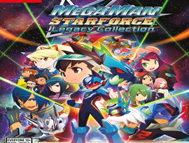 Mega Man Star Force Legacy Collection 2026 gameplay featuring Battle Card combat, futuristic cyber worlds, Mega Man transformations, and sci-fi RPG action.