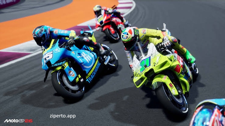 MotoGP 26 gameplay featuring high-speed motorcycle racing, official bikes, and realistic championship circuits.