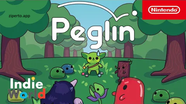 Peglin gameplay featuring magical orb attacks, pachinko-inspired combat, fantasy monsters and colorful pixel-art strategy battles.