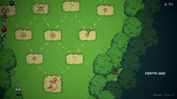 Peglin gameplay featuring magical orb attacks, pachinko-inspired combat, fantasy monsters and colorful pixel-art strategy battles.