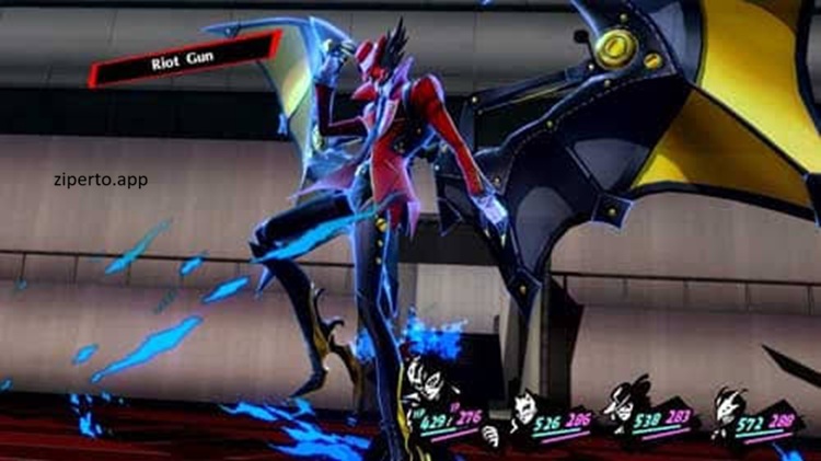 Persona 5 Royal Nintendo Switch gameplay featuring the Phantom Thieves exploring the Metaverse and battling enemies.