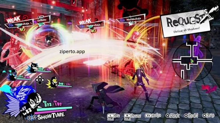 Persona 5 Strikers gameplay featuring Phantom Thieves battling Shadows, stylish anime combat and action RPG exploration across Japan.