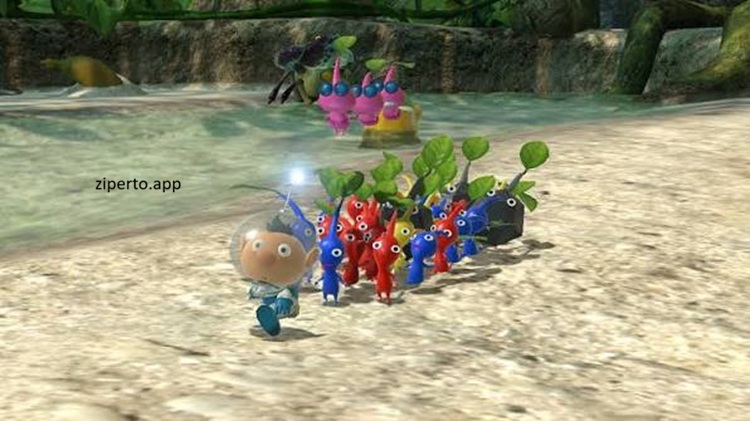 Pikmin 3 Deluxe 2026 gameplay featuring colorful Pikmin, vibrant landscapes, strategic exploration, puzzle-solving and Nintendo Switch adventure.