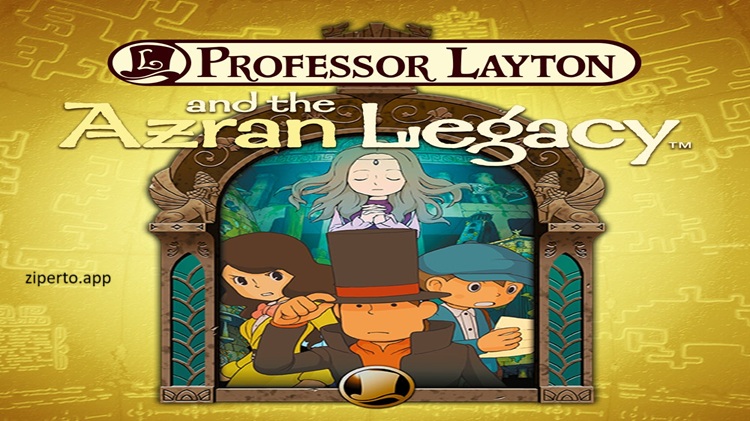 Professor Layton and the Azran Legacy gameplay featuring Professor Layton, puzzle solving, mystery investigations, animated characters, and adventure.