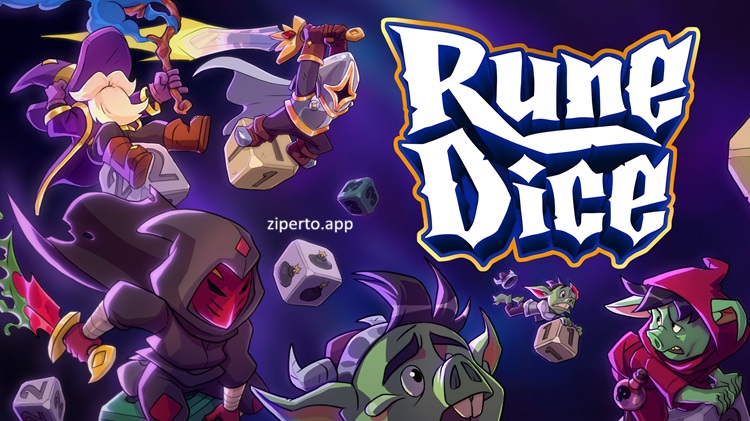 Rune Dice gameplay showing magical dice rolls, fantasy battles, rune upgrades, tactical combat, and roguelike progression.