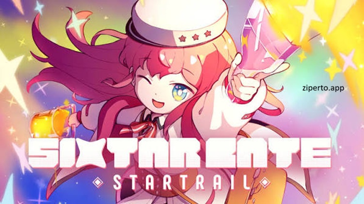 Sixtar Gate STARTRAIL 2026 gameplay featuring anime characters, rhythm note tracks, futuristic visuals and fast-paced gameplay.