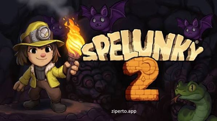 Spelunky 2 gameplay featuring procedurally generated caves, treasure hunting, dangerous traps, platforming challenges and roguelike exploration.