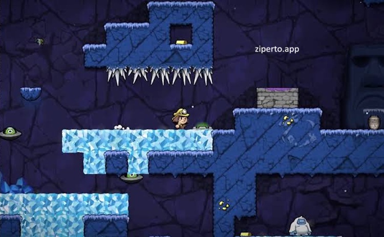 Spelunky 2 gameplay featuring procedurally generated caves, treasure hunting, dangerous traps, platforming challenges and roguelike exploration.