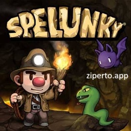 Spelunky gameplay featuring underground cave exploration, platforming challenges, hidden treasure and dangerous traps.