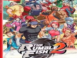 The Rumble Fish 2 gameplay showing two fighters battling in a colorful 2D arcade arena with powerful attacks.