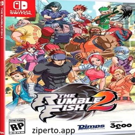 The Rumble Fish 2 gameplay showing two fighters battling in a colorful 2D arcade arena with powerful attacks.