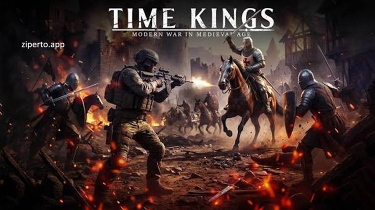 Time Kings: Modern War in Medieval Age gameplay featuring modern soldiers, medieval castles, advanced weapons, tactical battles and strategy warfare.