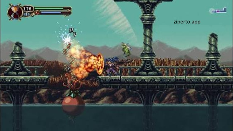 Timespinner gameplay featuring Lunais exploring a mysterious world, battling enemies, and using time manipulation abilities.