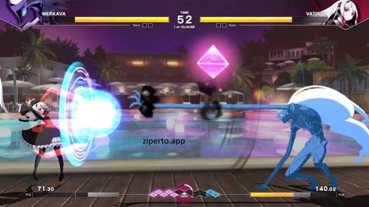 UNDER NIGHT IN-BIRTH II Sys:Celes Deluxe Edition gameplay featuring anime-style fighters battling with powerful special attacks.