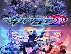 Azure Striker Gunvolt 2 2026 using electric attacks against enemies across a futuristic 2D action platforming stage.