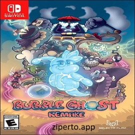 Bubble Ghost Remake 2026 gameplay with a ghost guiding a bubble through obstacles.