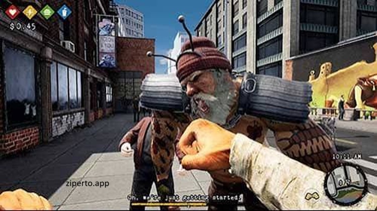 Bum Simulator gameplay featuring open-world survival, crafting, shelter building and humorous street adventures.