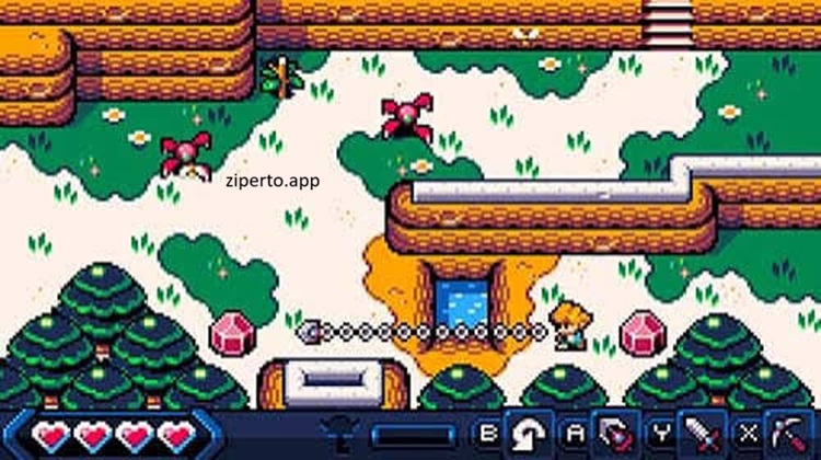 Castaway gameplay showing a stranded hero exploring a mysterious island, battling creatures and searching for hidden paths.