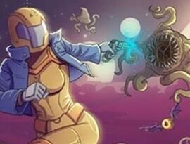 Cosmos Bit Switch gameplay showing a colorful 8-bit alien world with pixel-art platforms and enemies.