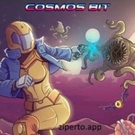 Cosmos Bit Switch gameplay showing a colorful 8-bit alien world with pixel-art platforms and enemies.